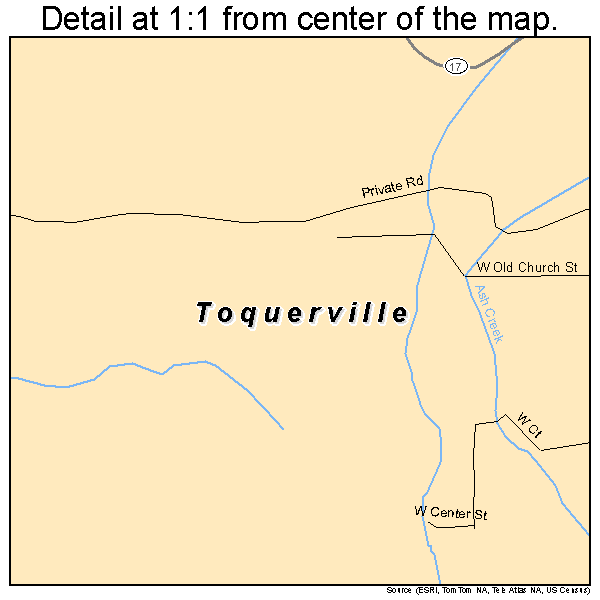 Toquerville, Utah road map detail