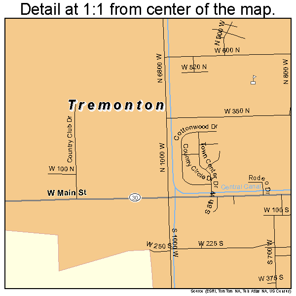 Tremonton, Utah road map detail