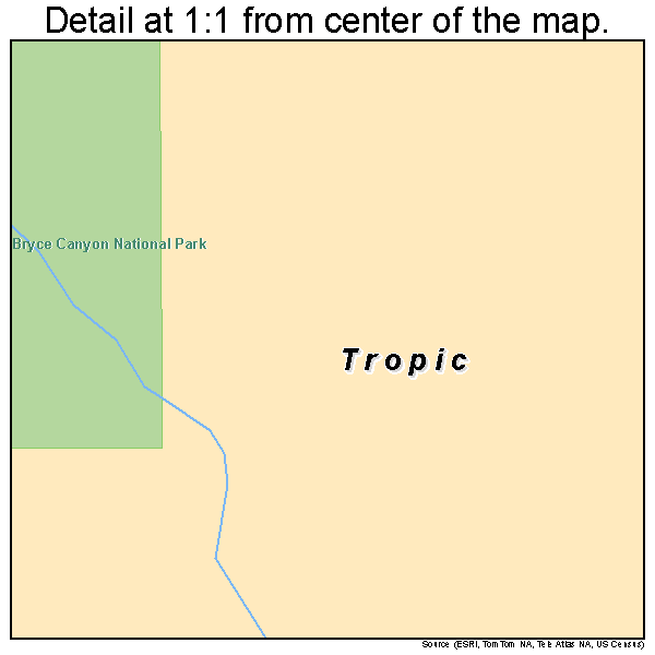 Tropic, Utah road map detail