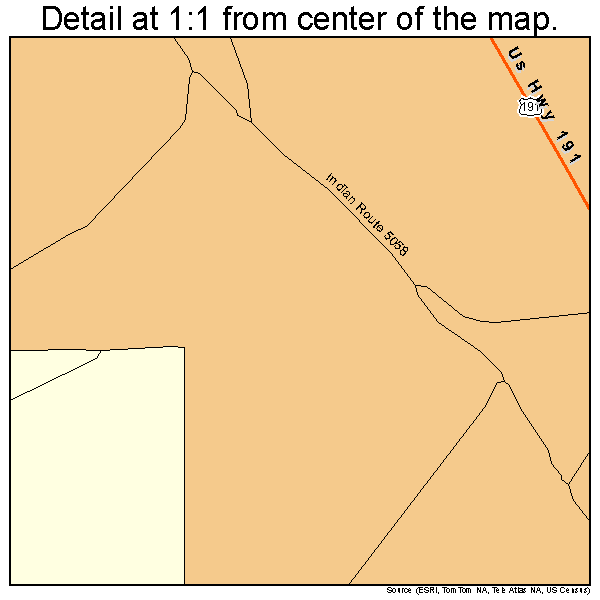 Tselakai Dezza, Utah road map detail