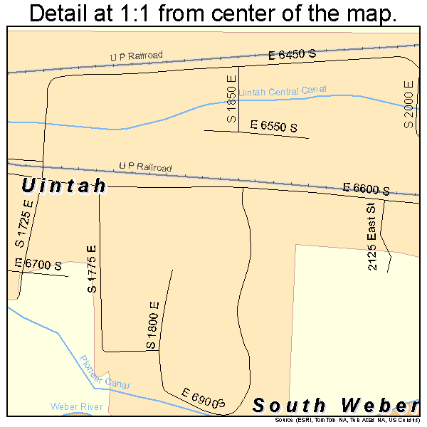 Uintah, Utah road map detail