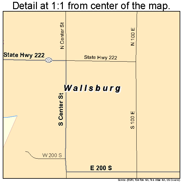 Wallsburg, Utah road map detail