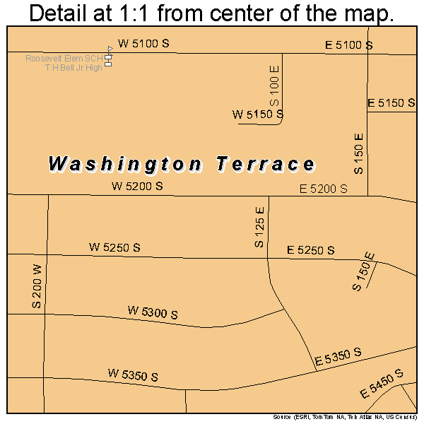 Washington Terrace, Utah road map detail