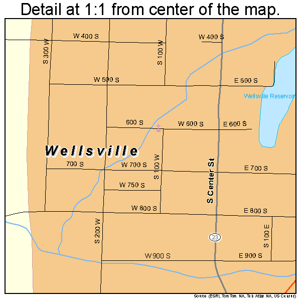 Wellsville, Utah road map detail