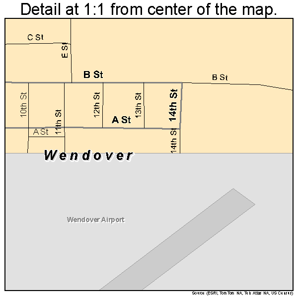 Wendover, Utah road map detail