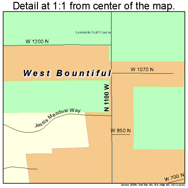 West Bountiful, Utah road map detail