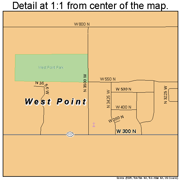 West Point, Utah road map detail