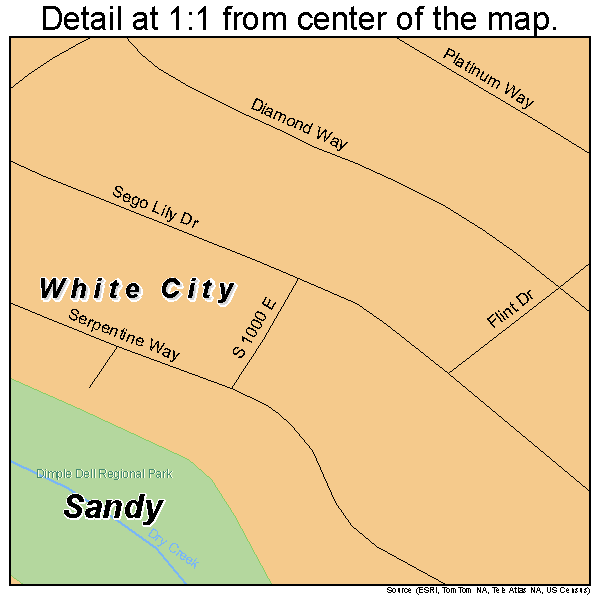 White City, Utah road map detail