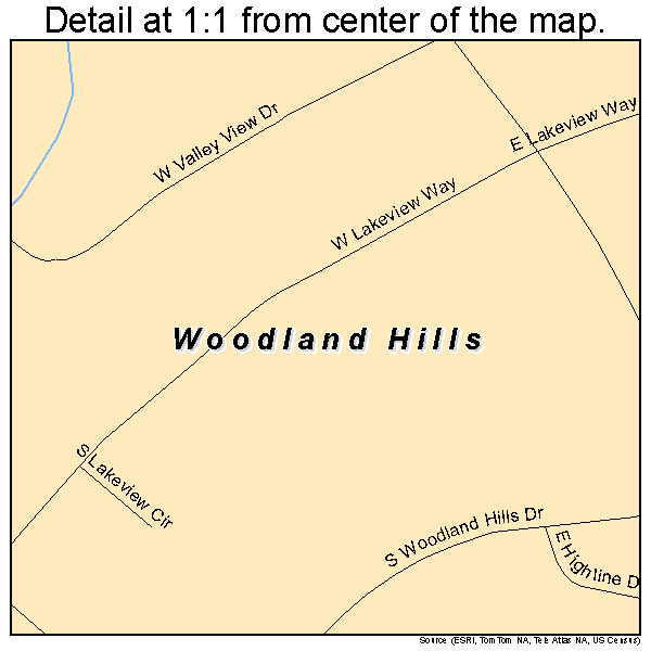 Woodland Hills, Utah road map detail