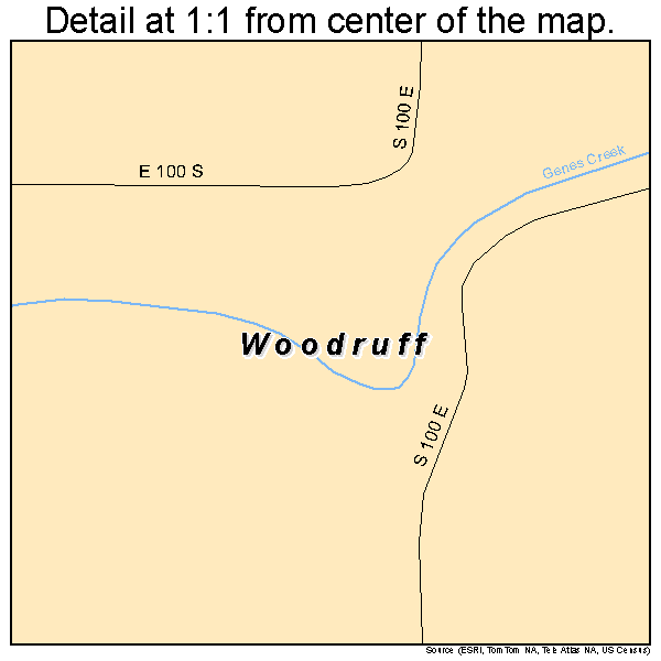 Woodruff, Utah road map detail