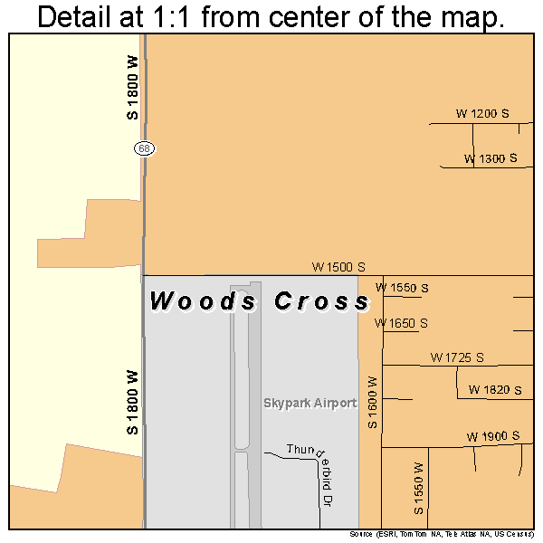 Woods Cross, Utah road map detail