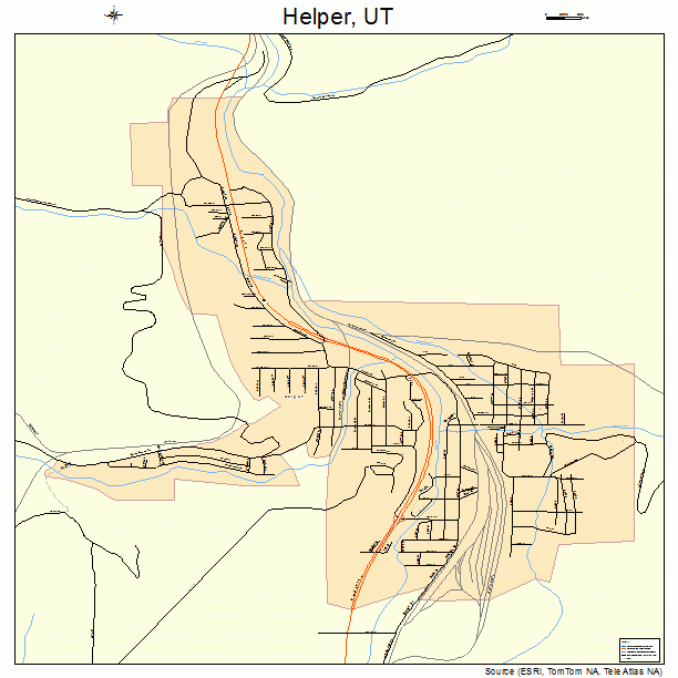 Helper, UT street map