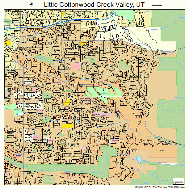 Little Cottonwood Creek Valley, UT street map
