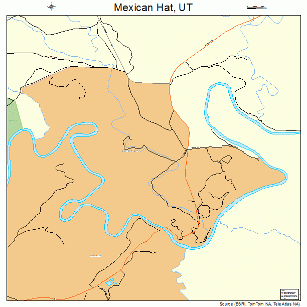 Mexican Hat, UT street map