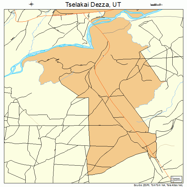 Tselakai Dezza, UT street map