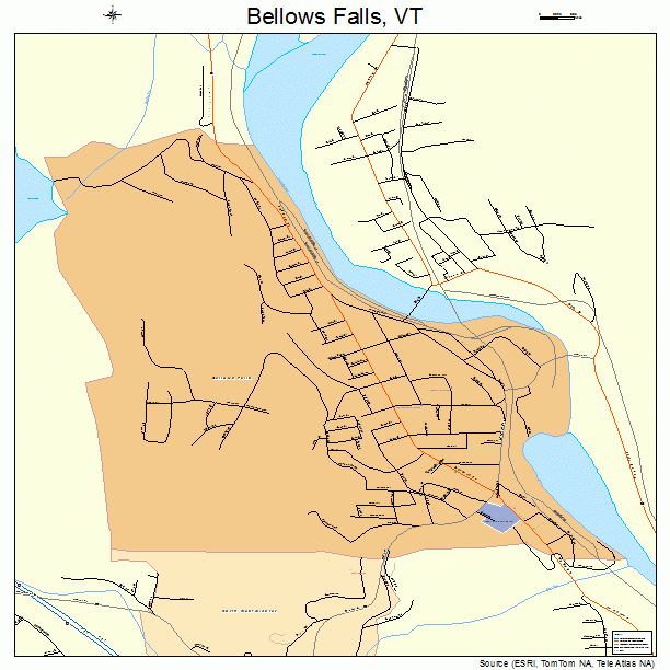 Bellows Falls, VT street map