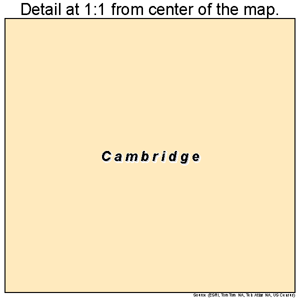 Cambridge, Vermont road map detail