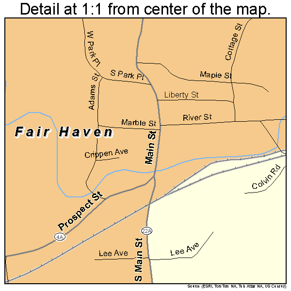 Fair Haven, Vermont road map detail