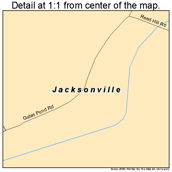 Jacksonville, Vermont road map detail