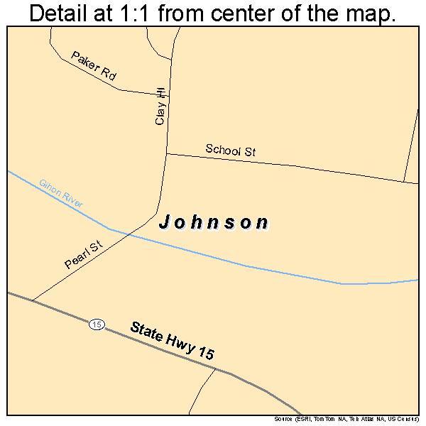 Johnson, Vermont road map detail