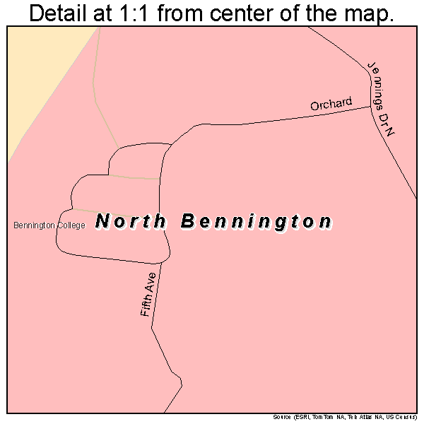 North Bennington, Vermont road map detail