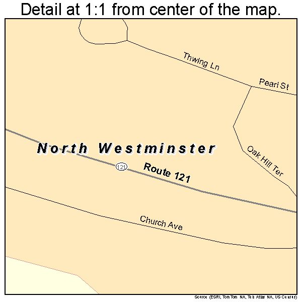 North Westminster, Vermont road map detail