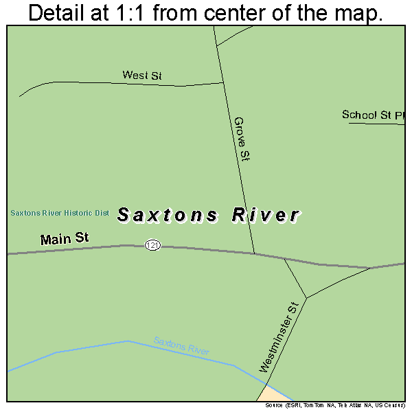 Saxtons River, Vermont road map detail