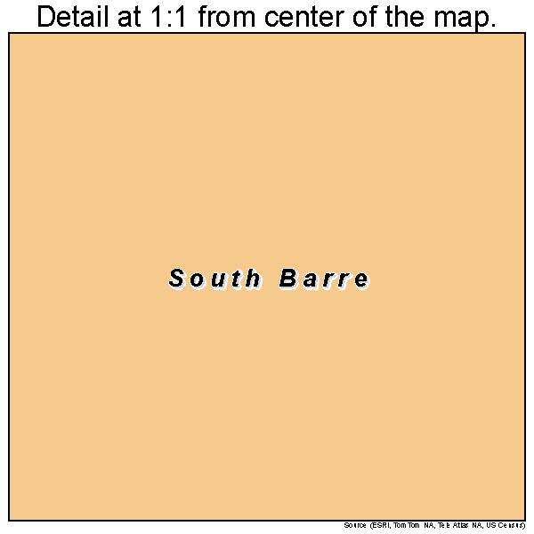 South Barre, Vermont road map detail