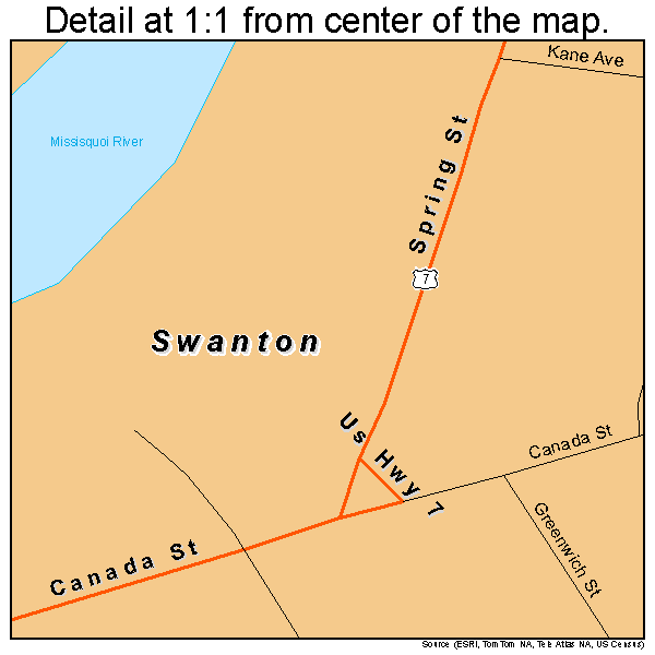 Swanton, Vermont road map detail