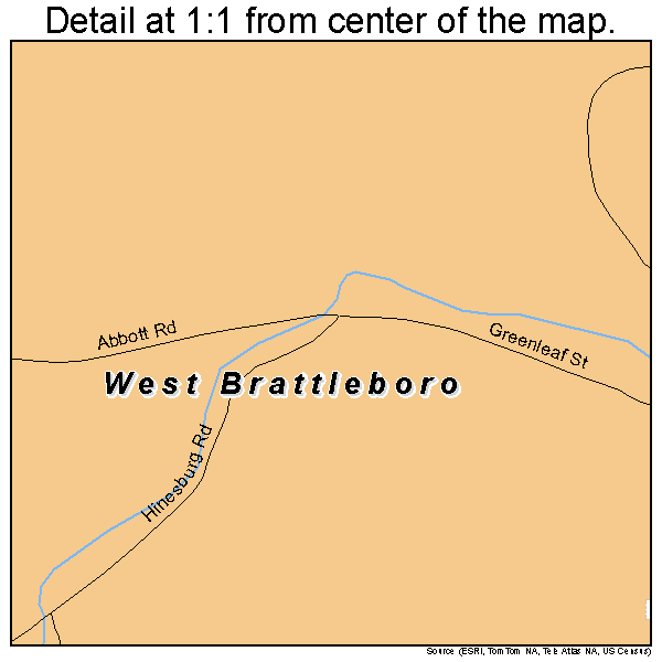 West Brattleboro, Vermont road map detail
