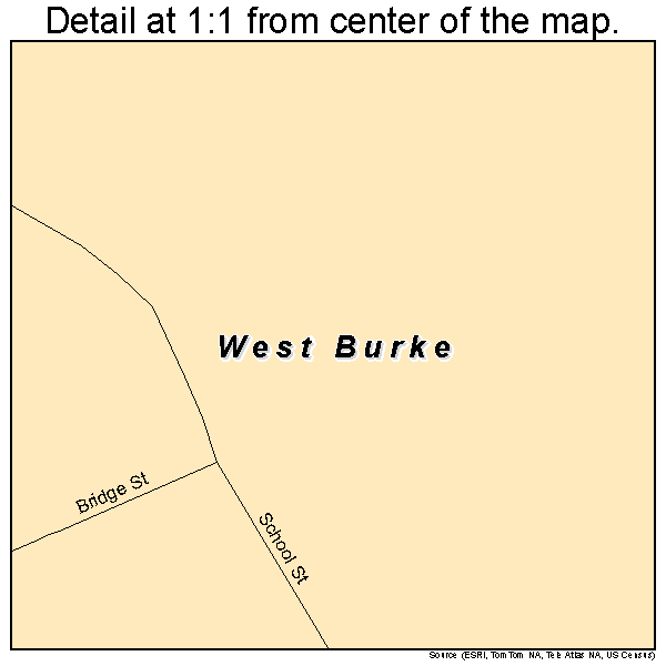 West Burke, Vermont road map detail