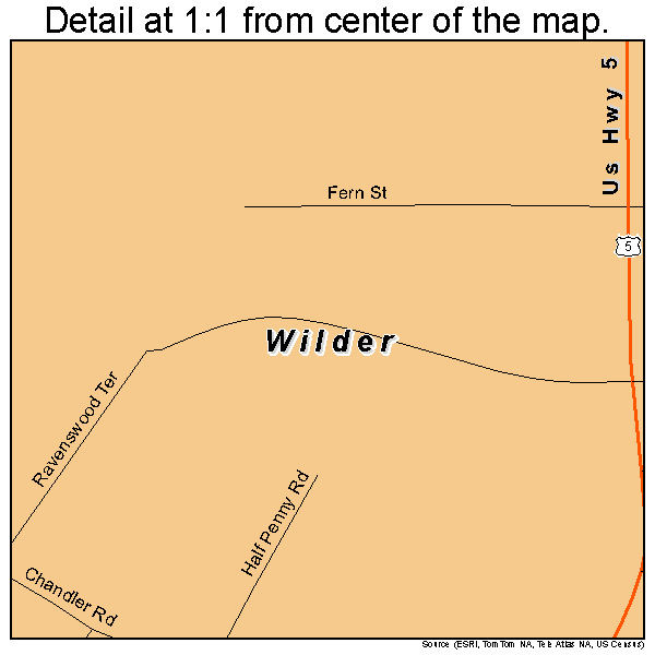 Wilder, Vermont road map detail