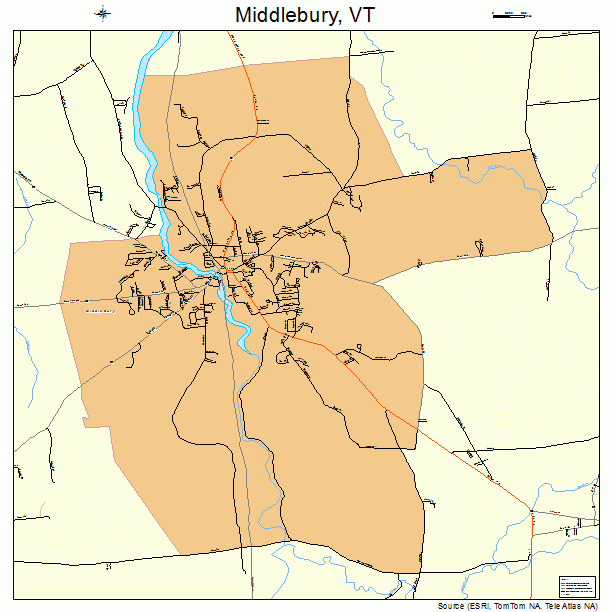 Middlebury, VT street map