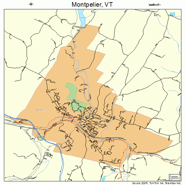 Montpelier, VT street map