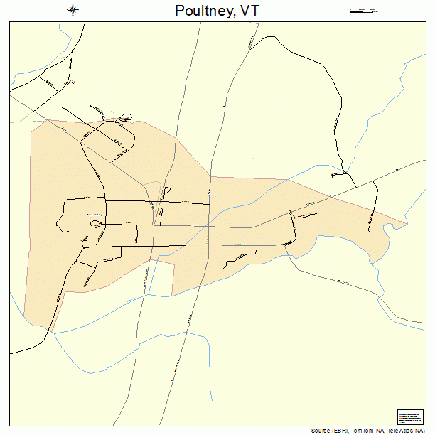 Poultney, VT street map