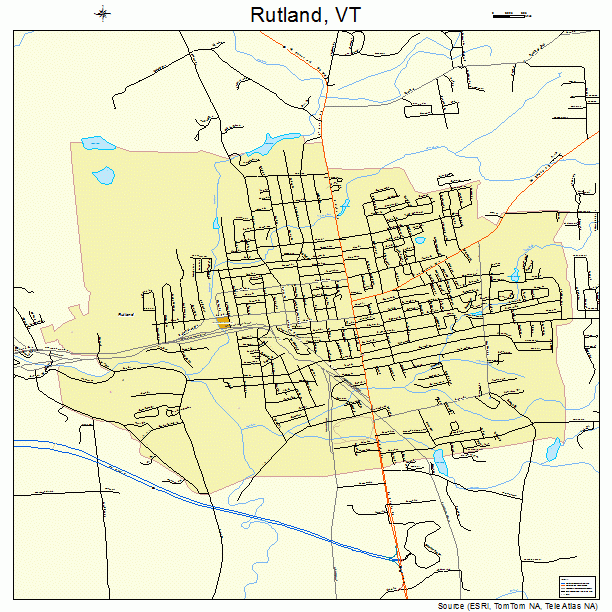 Rutland, VT street map