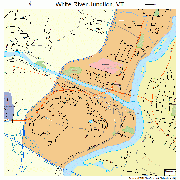 White River Junction, VT street map