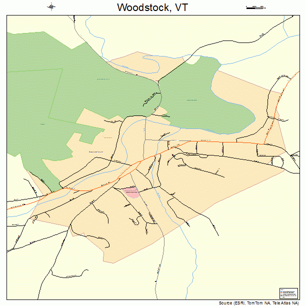 Woodstock, VT street map