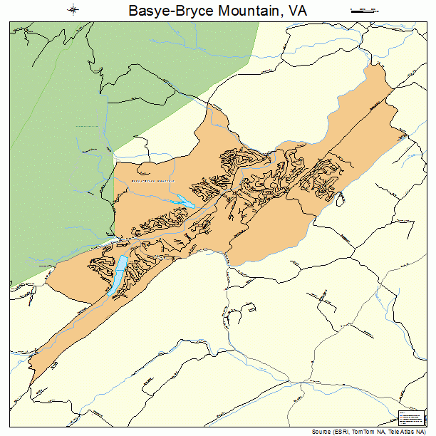 Basye-Bryce Mountain, VA street map