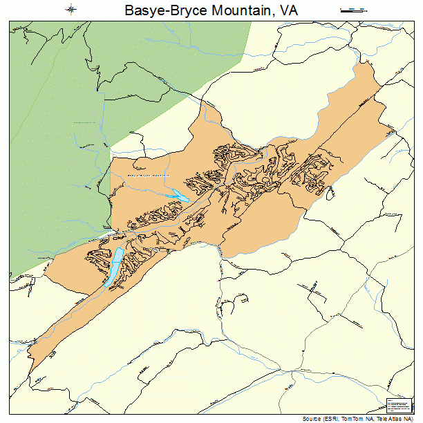 Basye-Bryce Mountain Virginia Street Map 5104