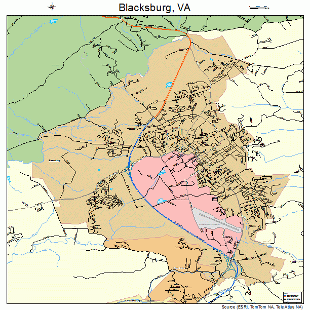 Blacksburg, VA street map