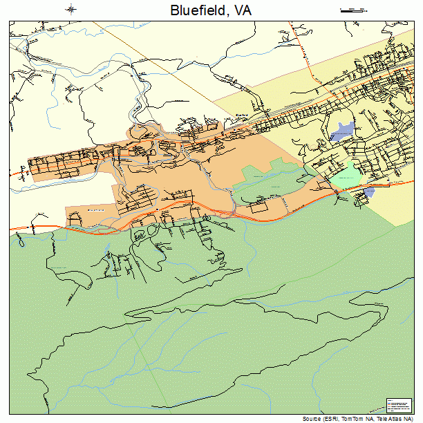 Bluefield, VA street map