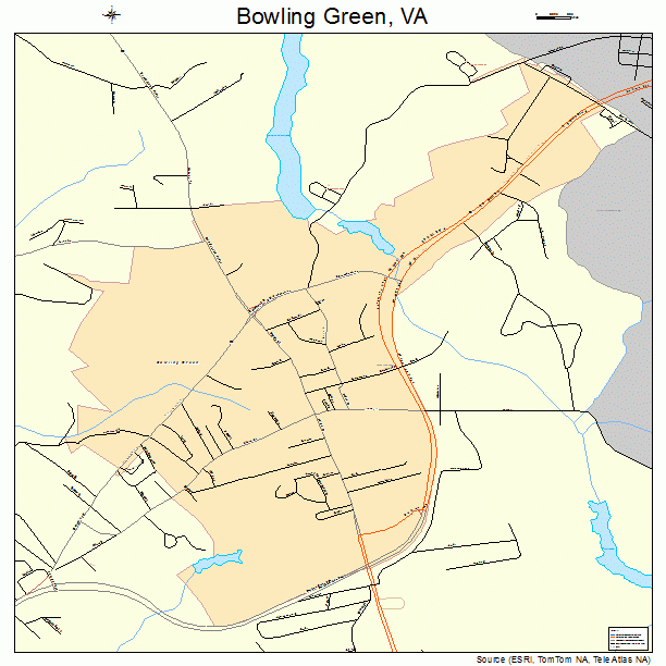 Bowling Green, VA street map