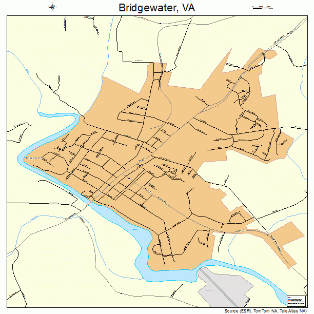 Bridgewater, VA street map