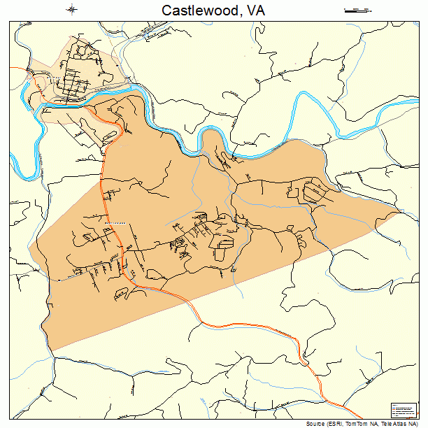 Castlewood, VA street map