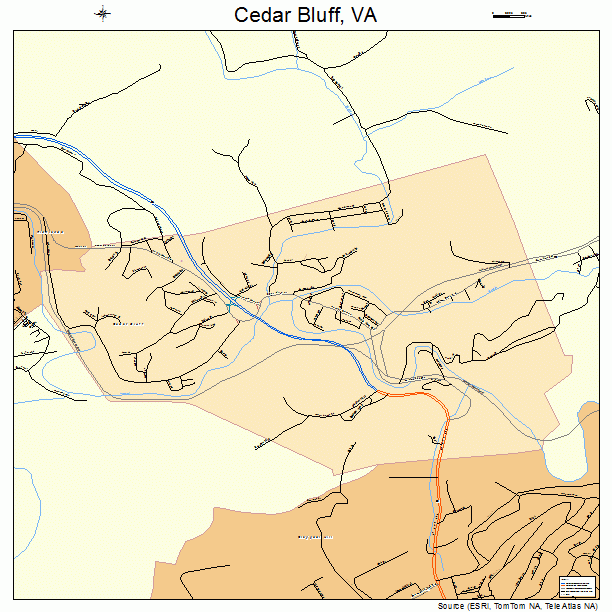 Cedar Bluff, VA street map