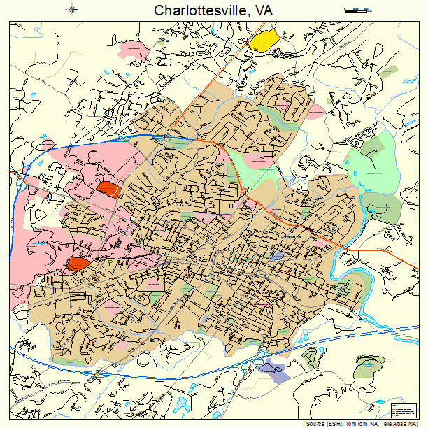 Charlottesville, VA street map