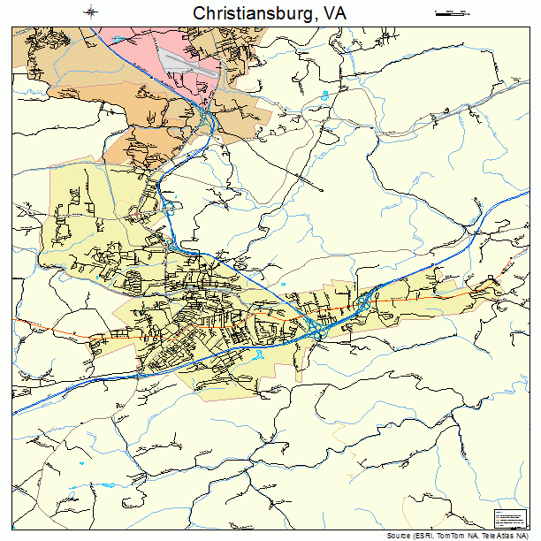 Christiansburg, VA street map