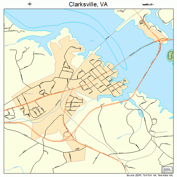 Clarksville, VA street map