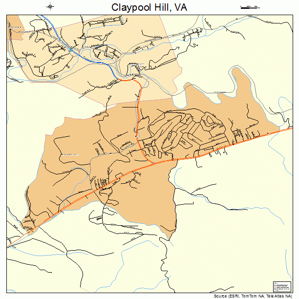 Claypool Hill, VA street map